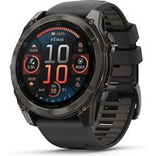 Garmin Fenix 8 51 mm koolstofgrijs met zwarte polsband [wifi, Sapphire Edition] Tweedehands