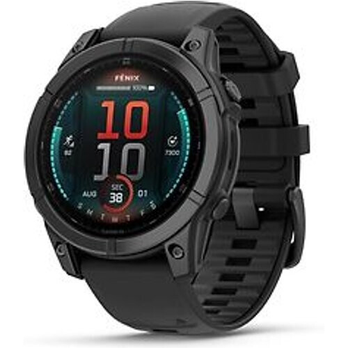 Garmin Fenix E 47 mm zwart met een grijs siliconen polsband Tweedehands