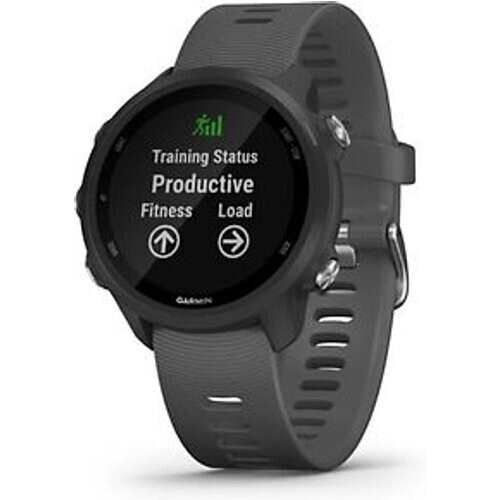 Garmin Forerunner 245 grijs met een grijze siliconen polspolsband Tweedehands