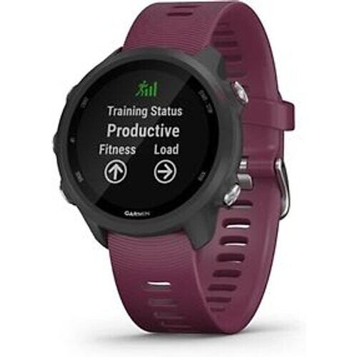 Garmin Forerunner 245 grijs met een merlot siliconen polsband Tweedehands