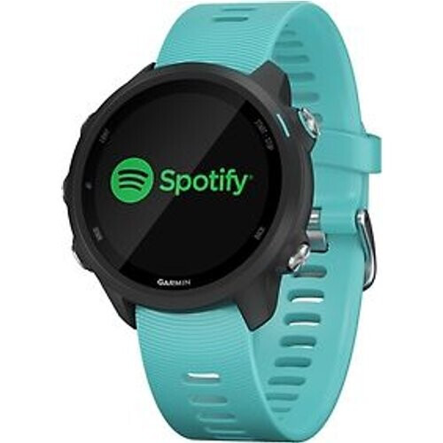 Garmin Forerunner 245 Music grijs met een aquamarijn siliconen polsband Tweedehands