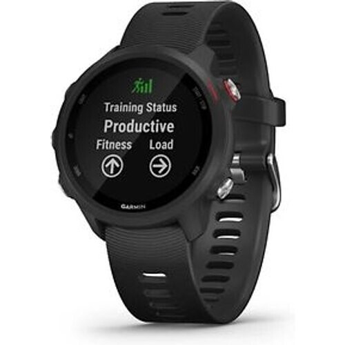 Garmin Forerunner 245 Music zwart met een zwarte siliconen polsband Tweedehands