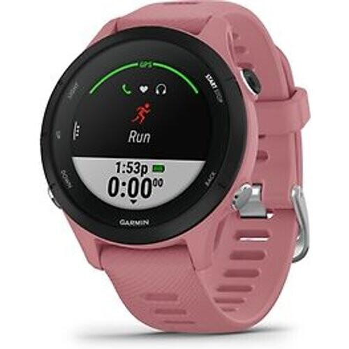 Garmin Forerunner 255S 41 mm roze/zwart met een roze siliconen polsband Tweedehands