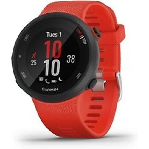 Garmin Forerunner 45 zwart met een rode siliconen polsband Tweedehands