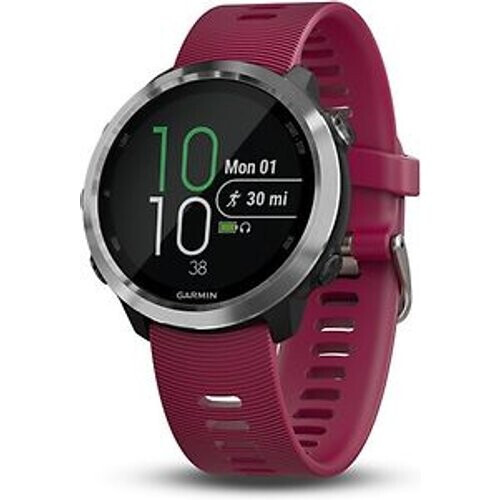 Garmin Forerunner 645 Music zilver met siliconenarmband rood Tweedehands