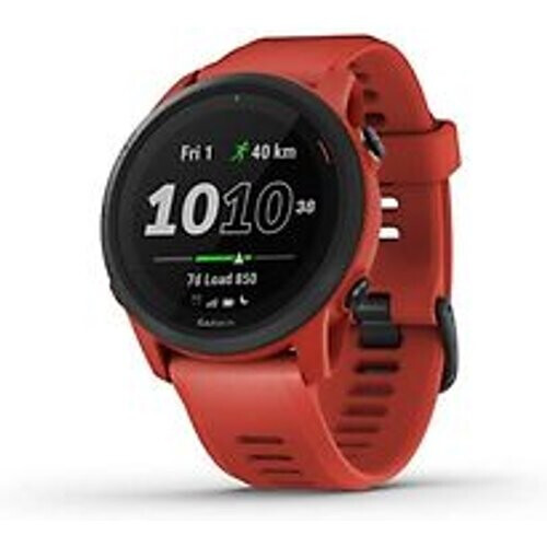 Garmin Forerunner 745 rood met een rode siliconen polsband Tweedehands