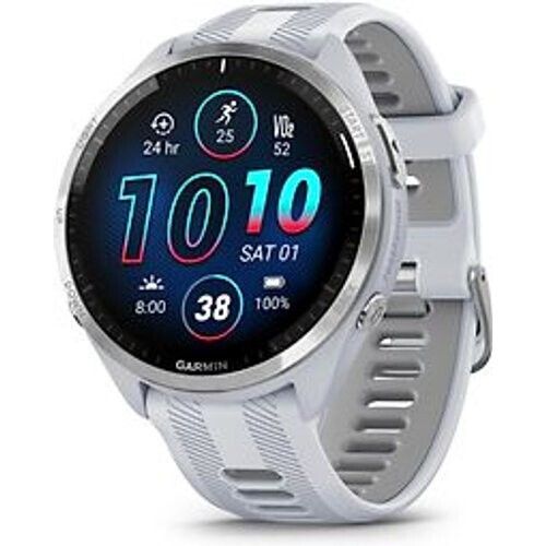 Garmin Forerunner 965 47 mm wit/grijs met wit/grijs siliconen polsband [wifi] Tweedehands