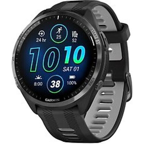 Garmin Forerunner 965 47 mm zwart/grijs met zwart/grijs siliconen polsband [wifi] Tweedehands