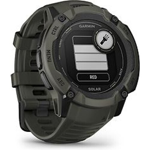 Garmin Instinct 2X Solar 50 mm groen met een groen siliconen polsband Tweedehands