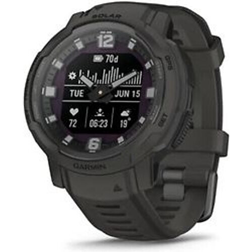 Garmin Instinct Crossover Solar 45 mm graphite met een siliconen polsband graphite Tweedehands
