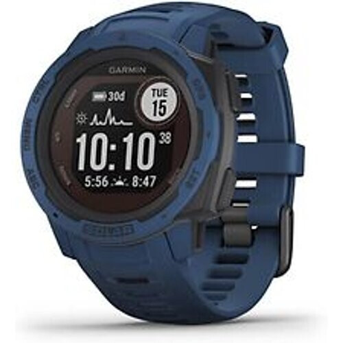 Garmin Instinct Solar 45 mm blauw met een blauwe siliconen polsband Tweedehands