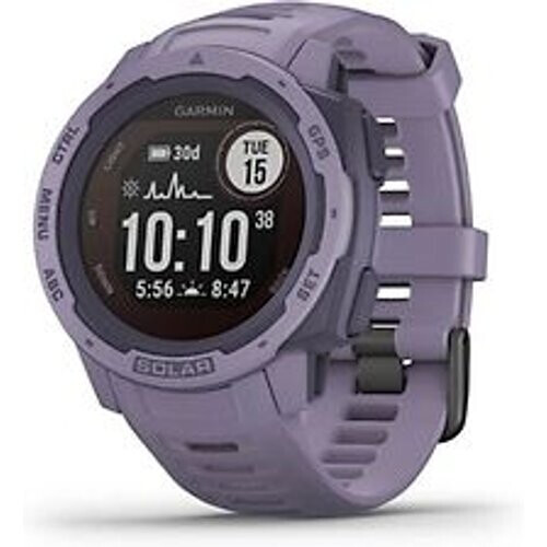 Garmin Instinct Solar 45 mm paars met een paarse siliconen polsband Tweedehands