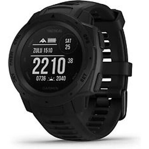 Garmin Instinct Tactical Edition 45mm zwart met een zwart siliconen polsband Tweedehands