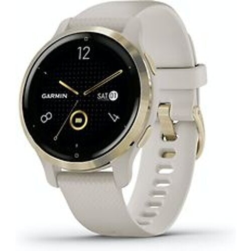 Garmin Venu 2S 40 mm light gold rand van roestvrij staal met light sand behuizing en siliconen polsband [wifi] Tweedehands