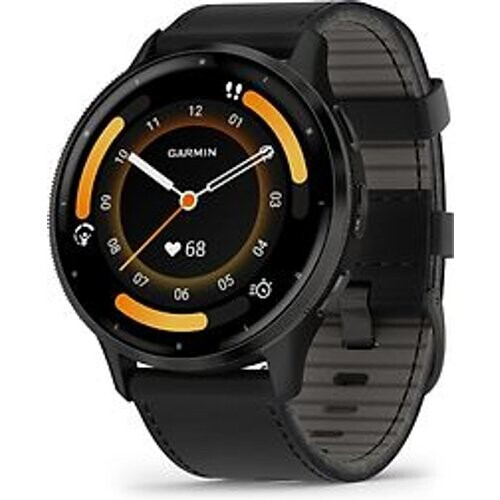 Garmin Venu 3 45 mm schiefergrijs op lederen bandje zwart [GPS] Tweedehands