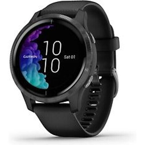 Garmin Venu 43 mm zwart met siliconenarmband zwart [wifi] Tweedehands