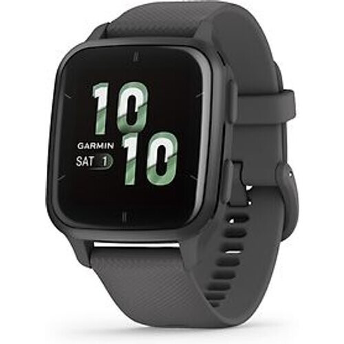 Garmin Venu Sq 2 40 mm slate aluminium rand met shadow grey behuizing en siliconen polsband Tweedehands