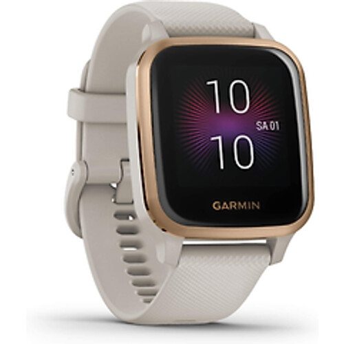 Garmin Venu Sq Music 40 mm roségoud met siliconenarmband beige [wifi] Tweedehands