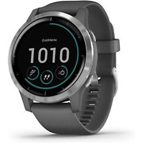 Garmin Vivoactive 4 45 mm grijs met een grijze siliconen polsband Tweedehands