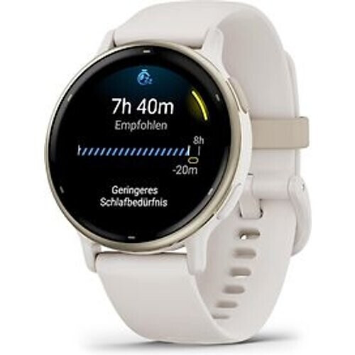 Garmin Vivoactive 5 42 mm goud met een wit siliconen polsband Tweedehands