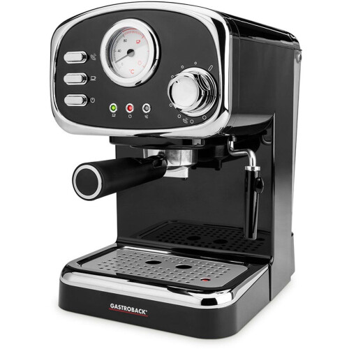 Gastroback Espresso Basic - Espressomachine - 15 bar - 1,25L - Zwart/Roestvrijstaal