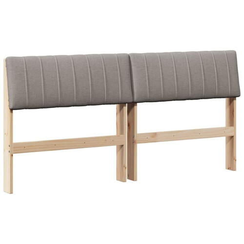 Gestoffeerd hoofdbord Taupe 150 cm Massief grenenhout
