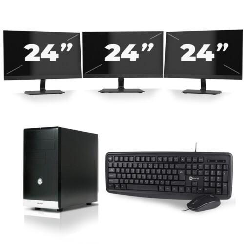 Gigabyte GZ-M1 Micro Tower - Intel Core i3-3e Generatie - 8GB RAM - 256GB SSD - Windows 10 + 3x 24 inch Monitor Tweedehands