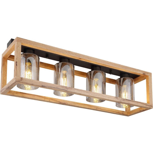 Globo Pettey - Plafonniere - 4 lichtpunten - zwart - metaal - IP20 Tweedehands