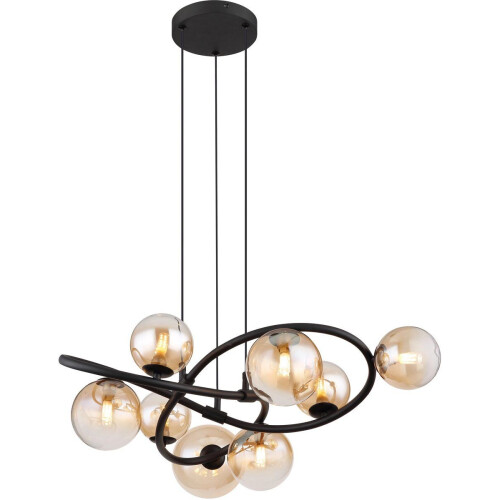 Globo Tuberius - hanglamp - G9 - messing zwart - Ø 65cm - 56141-8H