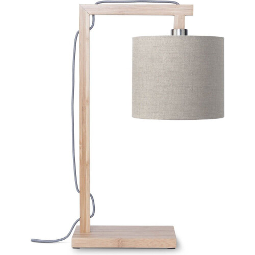 GOOD&MOJO Himalaya - Tafellamp - Bamboe/Linnen - 29x18x47 cm - Bruin/Taupe