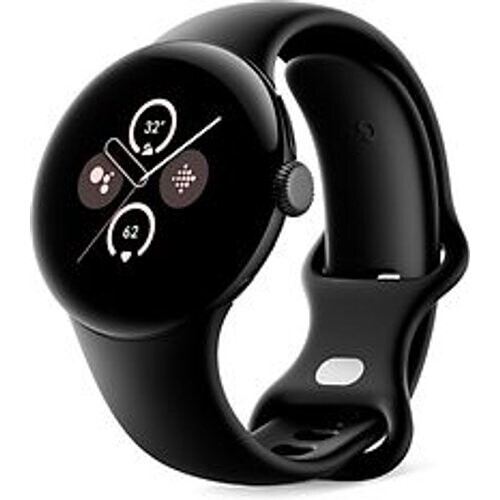 Google Pixel Watch 2 41 mm matzwart op sportbandje obsidiaan [wifi] Tweedehands