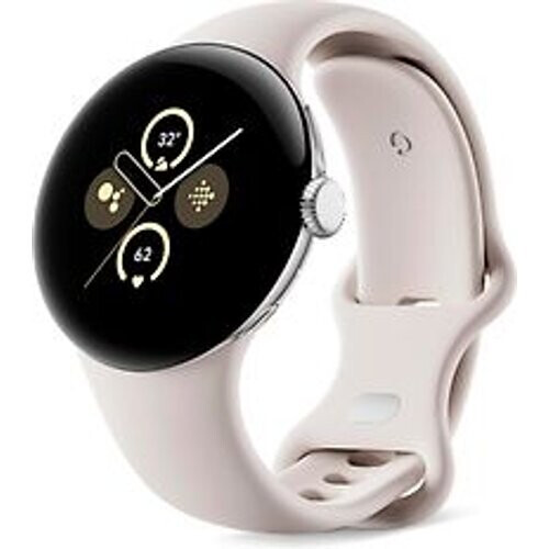 Google Pixel Watch 2 41 mm zilverkleur op sportbandje in porselein [wifi + 4G] Tweedehands