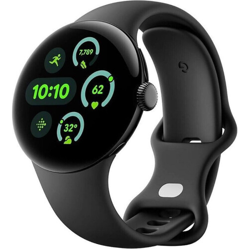 Google Pixel Watch 3 41 mm matzwart op sportbandje obsidiaan - wifi