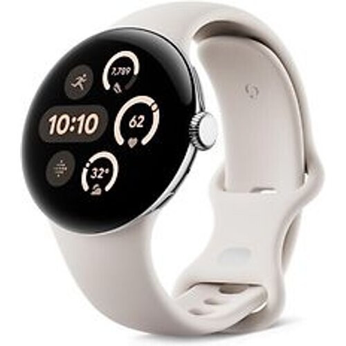 Google Pixel Watch 3 45 mm gepolijst zilver op sportbandje china [wifi] Tweedehands