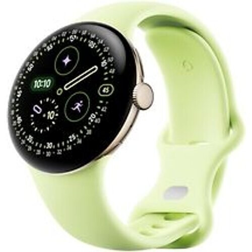 Google Pixel Watch 4 41 mm Aluminium kast in champagnekleur met Sportbandje in citroengras [wifi] Tweedehands