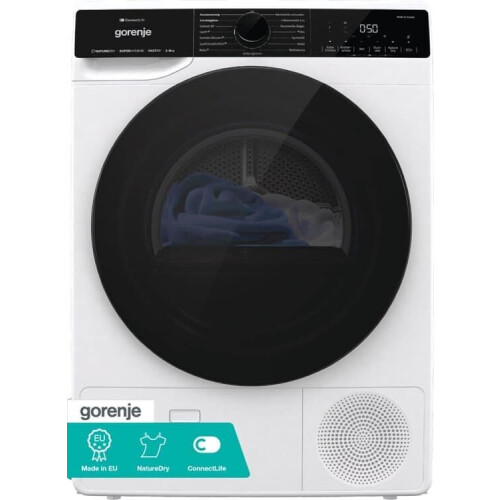 GORENJE DPNA83W Warmtepompdroger (8 kg, energie-efficiëntieklasse: C, 62 dB(A)), wit) Duits display Tweedehands