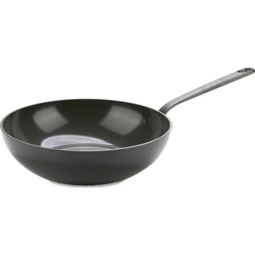 GreenPan Craft - Aluminium Wokpan Ø28cm - 3.6L - PFAS-vrij - Zwart - Inductie- en Vaatwassergeschikt - Ovenbestendig tot 220° - Gehard Aluminium - RVS Handgrepen - Groter bakoppervlak