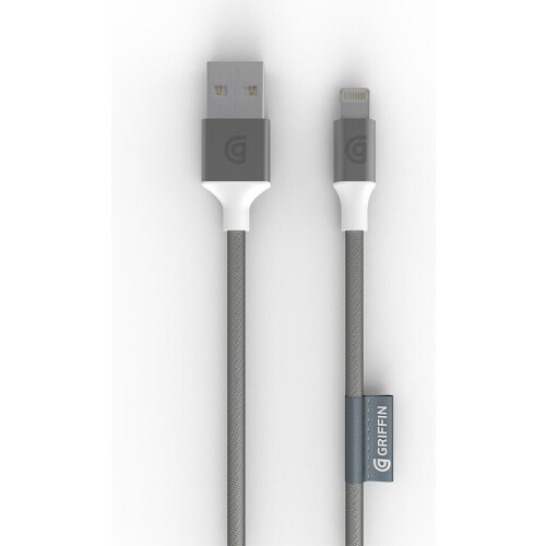 Griffin - USB 2.0 A Male naar Apple Lightning - 1.5 m MFI Kabel - Zilver