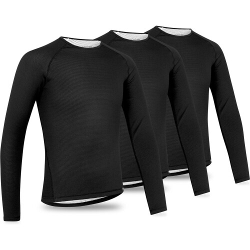 GripGrab Ride 3PACK - Thermal Lange Mouw Fiets Ondershirt - Geurarm - Zwart (3 stuks) Tweedehands