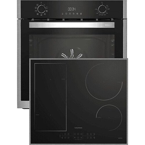 Grundig GESM19320BMPF - Oven set - 72L - Inductiekookplaat - Pyrolyse reiniging - Krasje/deukje Tweedehands