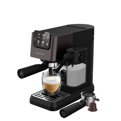 GRUNDIG KSM 6430 - Halfautomatische espressomachine - 20 bar pompdruk - Dark Inox/Black