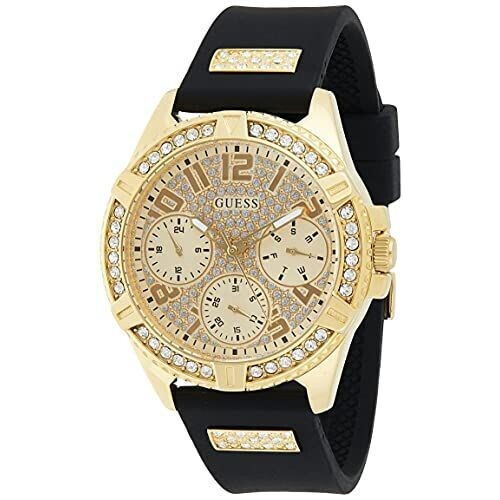 GUESS W1160L1 - Dames horloge - RVS - 40 mm - Zwart