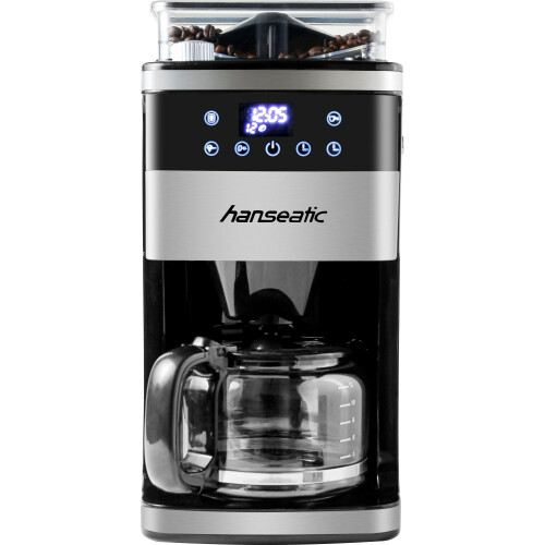 Hanseatic HCMG105015SD - Koffiezetapparaat - Ingebouwde bonenmaler - Zwart/Zilver