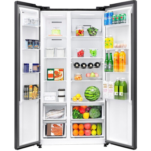 Hanseatic Hsbs17590bbi - Amerikaanse Koelkast - 179.3 Cm - 592l - No Frost - Zwart | Nieuw (outlet)