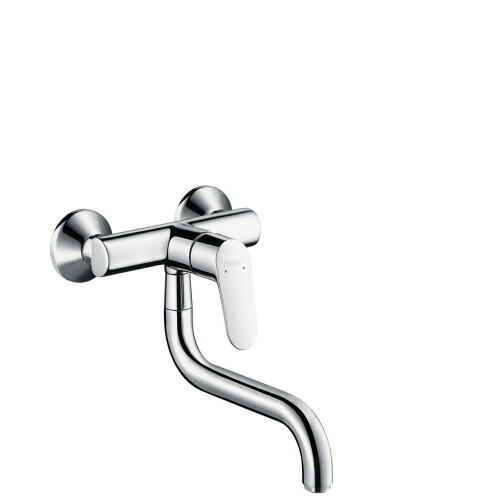 hansgrohe Focus M41 eengreeps keukenmengkraan wandmontage - Chroom - hartafstand 150 mm 12 mm