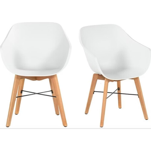 Hartman Iris Stoel - Comfortabel ontwerp - FSC-gecertificeerd eucalyptus - Natural White (2 stuks) Tweedehands