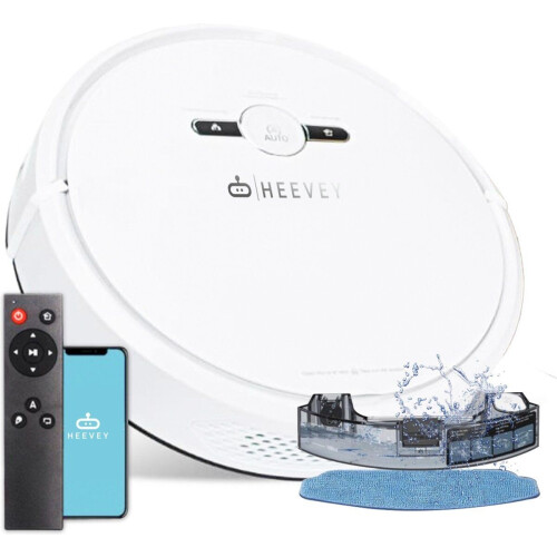 Heevey Robotstofzuiger - Dweilfunctie - Slimme navigatie - Wit Tweedehands