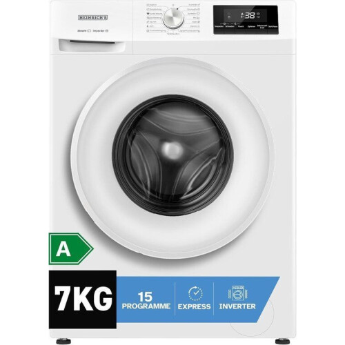 HEINRICH'S HWM 6107W - Wasmachine - 7 kg 1400 tpm 15 programma's energieklasse A LED Aqua-Stop