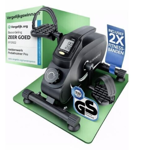 HELDENWERK Pro Pedaaltrainer - Stoelfiets - TÜV/GS-Gecertificeerd - Extra Stil - Zwart Staal