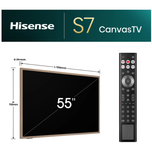 Hisense 55s7nqt - 55 Inch - 4k Qled - 144hz - Smart Tv - Vidaa | Nieuw (outlet)